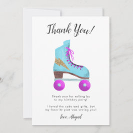 Tarjeta De Agradecimiento Fiesta de cumpleaños con patines de ruedas antiguo