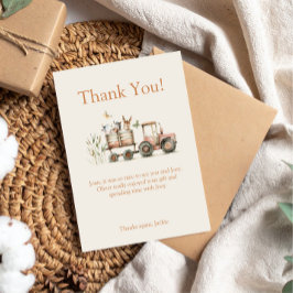 Tarjeta De Agradecimiento Fiesta de cumpleaños con tema de granja adorable p