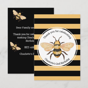 Tarjeta De Agradecimiento Fiesta de cumpleaños de abeja