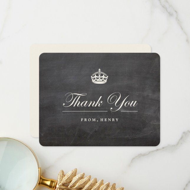 Tarjeta De Agradecimiento Fiesta de Cumpleaños de Adultos del Chalkboard Cal (Anverso/Reverso In Situ)