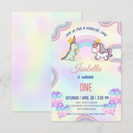 Tarjeta De Agradecimiento Fiesta de Cumpleaños de Amigos de Unicornio Arcoír