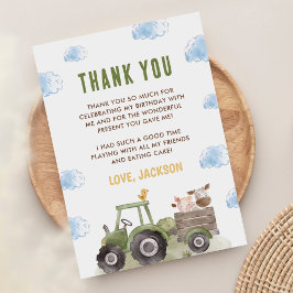 Tarjeta De Agradecimiento Fiesta de Cumpleaños de Animales de Granja