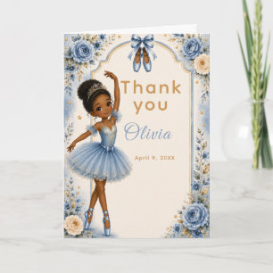Tarjeta De Agradecimiento Fiesta de cumpleaños de bailarina azul