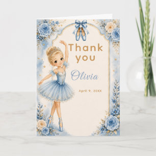 Tarjeta De Agradecimiento Fiesta de cumpleaños de bailarina azul