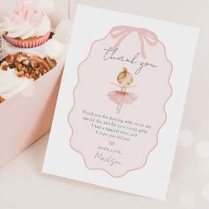 Tarjeta De Agradecimiento Fiesta de Cumpleaños de Ballet de Bailarina Rosa E