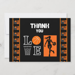 Tarjeta De Agradecimiento Fiesta de Cumpleaños de Baloncesto, Jugador de Bal