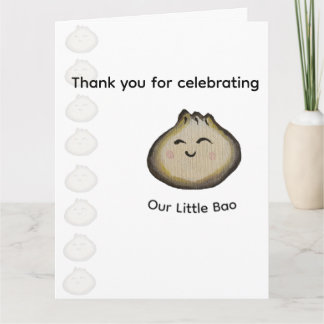 Tarjeta De Agradecimiento Fiesta de Cumpleaños de Bao Dumpling Gracias