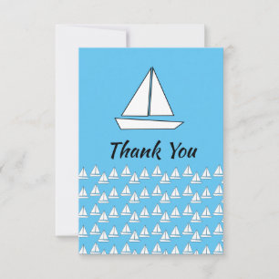 Tarjeta De Agradecimiento Fiesta de cumpleaños de barco de vela para niños