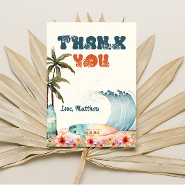 Tarjeta De Agradecimiento Fiesta de cumpleaños de Beach Wave Surf Gracias