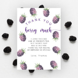 Tarjeta De Agradecimiento fiesta de cumpleaños de Blackberry gracias a berry