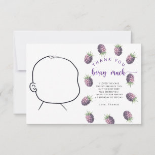 Tarjeta De Agradecimiento fiesta de cumpleaños de Blackberry gracias a berry