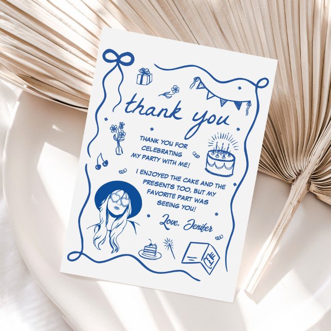 Tarjeta De Agradecimiento Fiesta de cumpleaños de Blue Eras (Subido por el creador)