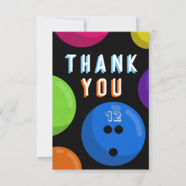 Tarjeta De Agradecimiento Fiesta de Cumpleaños de Bolos Bolos Cósmicos Azul 