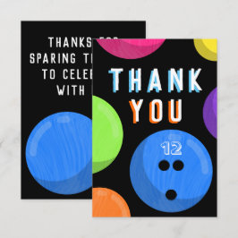 Tarjeta De Agradecimiento Fiesta de Cumpleaños de Bolos Bolos Cósmicos Neon 