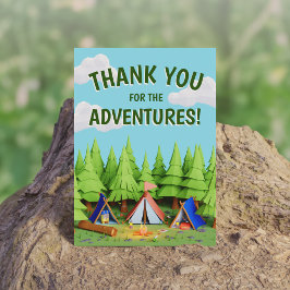 Tarjeta De Agradecimiento Fiesta de Cumpleaños de Camping de Aventuras para 