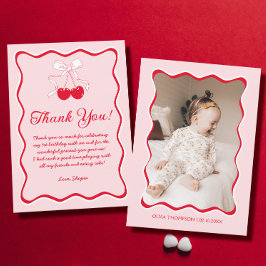 Tarjeta De Agradecimiento Fiesta de cumpleaños de Cherry