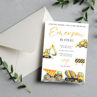 Tarjeta De Agradecimiento Fiesta de Cumpleaños de Construcción