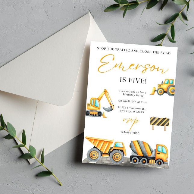 Tarjeta De Agradecimiento Fiesta de Cumpleaños de Construcción (Subido por el creador)