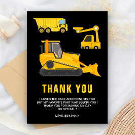 Tarjeta De Agradecimiento Fiesta de Cumpleaños de Construcción de Camiones