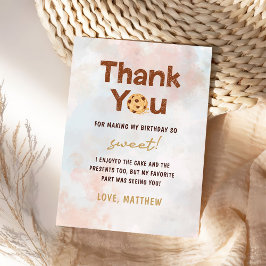 Tarjeta De Agradecimiento Fiesta de cumpleaños de Cookie Boy