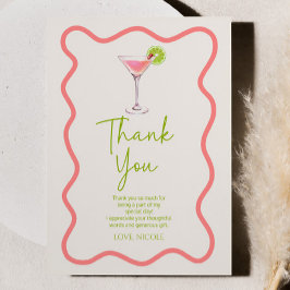 Tarjeta De Agradecimiento Fiesta de cumpleaños de Cosmo Martini rosado un po