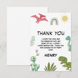 Tarjeta De Agradecimiento Fiesta de cumpleaños de Dinosaur