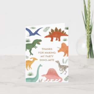 Tarjeta De Agradecimiento Fiesta de cumpleaños de Dinosaur