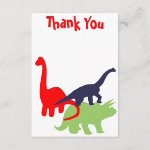 Tarjeta De Agradecimiento Fiesta de cumpleaños de Dinosaur Gracias a las tar