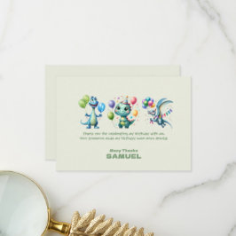 Tarjeta De Agradecimiento Fiesta de cumpleaños de dinosaurios para niños