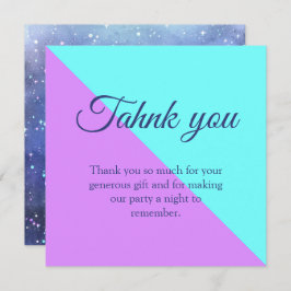 Tarjeta De Agradecimiento Fiesta de cumpleaños de espacio gemelo en conjunto