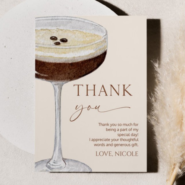 Tarjeta De Agradecimiento Fiesta de cumpleaños de Expresso Martini, un poco  (Subido por el creador)