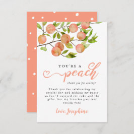 Tarjeta De Agradecimiento Fiesta de Cumpleaños de Fruta de Melocotón Rústico