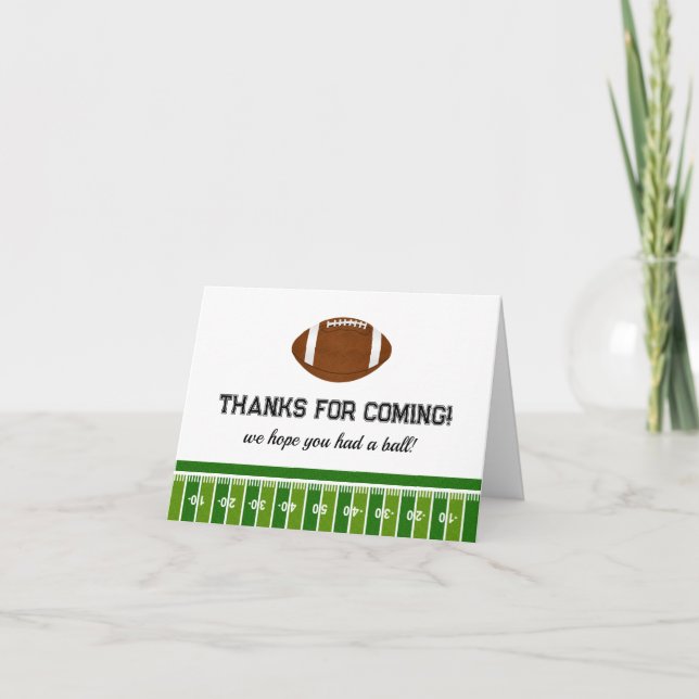 Tarjeta De Agradecimiento Fiesta de cumpleaños de fútbol (Anverso)