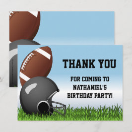 Tarjeta De Agradecimiento Fiesta de cumpleaños de fútbol americano con casco