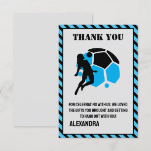 Tarjeta De Agradecimiento Fiesta de cumpleaños de fútbol, Jugadora de fútbol