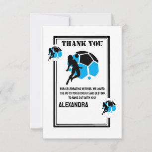 Tarjeta De Agradecimiento Fiesta de Cumpleaños de Fútbol, Jugadora de Fútbol
