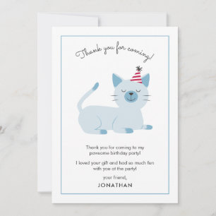 Tarjeta De Agradecimiento Fiesta de Cumpleaños de Gatitos Divertida