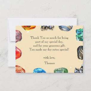 Tarjeta De Agradecimiento Fiesta de cumpleaños de geología roca gemela