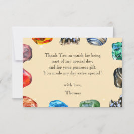 Tarjeta De Agradecimiento Fiesta de cumpleaños de geología rocas gema