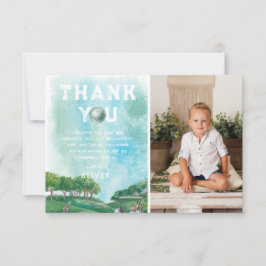 Tarjeta De Agradecimiento Fiesta de cumpleaños de golf | Foto Gracias