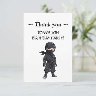 Tarjeta De Agradecimiento Fiesta de cumpleaños de guerreros Ninja estilo ani
