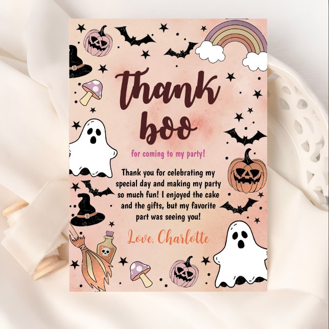 Tarjeta De Agradecimiento Fiesta de cumpleaños de Halloween (Subido por el creador)