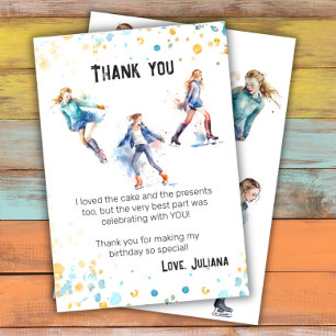 Tarjeta De Agradecimiento Fiesta de cumpleaños de invierno para los Chicas d