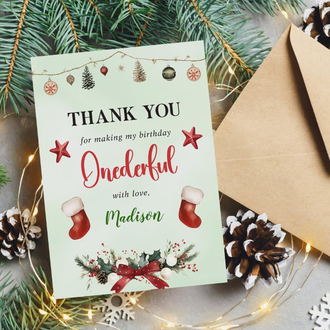 Tarjeta De Agradecimiento Fiesta de cumpleaños de invierno para Navidades en (Subido por el creador)