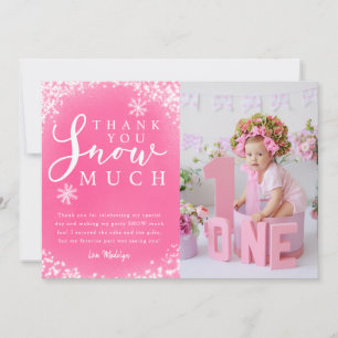Tarjeta De Agradecimiento Fiesta de cumpleaños de invierno para niñas Foto