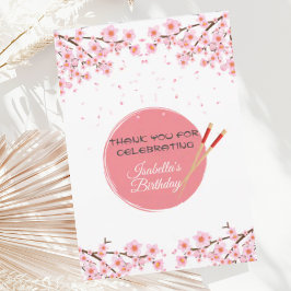 Tarjeta De Agradecimiento Fiesta de cumpleaños de la cena japonesa de Hibach