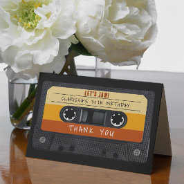 Tarjeta De Agradecimiento Fiesta de cumpleaños de la cinta retro de cassette