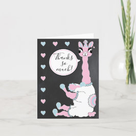 Tarjeta De Agradecimiento Fiesta de Cumpleaños de la Niña del Pijama Rosa co