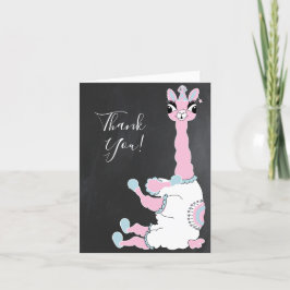 Tarjeta De Agradecimiento Fiesta de Cumpleaños de la Niña del Pijama Rosa co