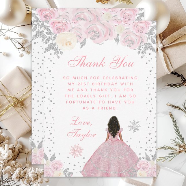 Tarjeta De Agradecimiento Fiesta de Cumpleaños de la Princesa de Invierno Ro (Subido por el creador)